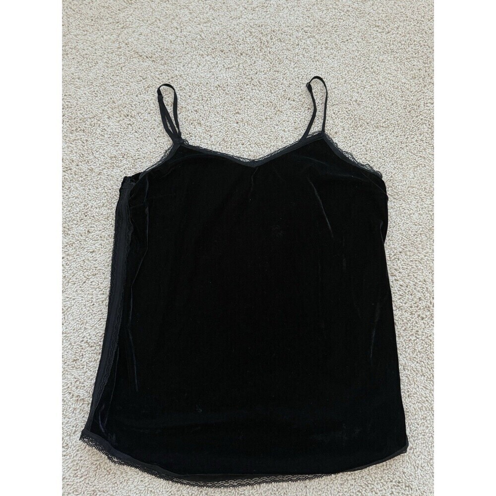 WhoWhatWear Women’s LG Velvet Lace Trim Fairy‎ Grunge Top Whimsigoth Romantic